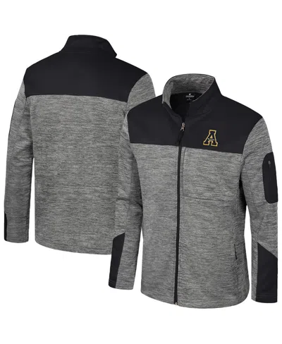 Colosseum Men's Gray/black Appalachian State Mountaineers Guard Full-zip Jacket In Gray,black