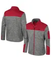 Colosseum Men's Gray/cardinal Arkansas Razorbacks Guard Full-zip Jacket In Gray,cardinal