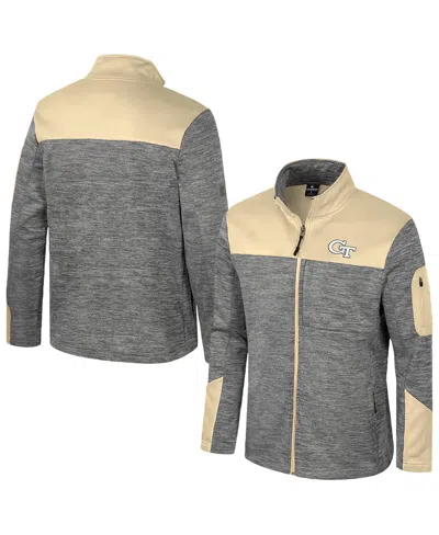 Colosseum Men's Gray/gold Georgia Tech Yellow Jackets Guard Full-zip Jacket In Gray,gold