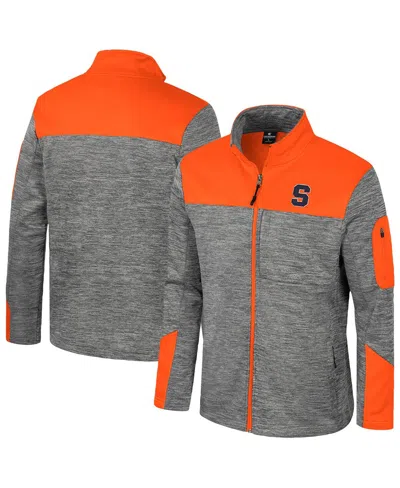 Colosseum Men's Gray/orange Syracuse Orange Guard Full-zip Jacket In Gray,orange
