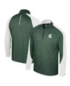 Colosseum Men's Green Michigan State Spartans Langmore Raglan Quarter-zip Top In Green