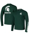 Colosseum Men's Green Michigan State Spartans Logo Lockup 3-hit Active Blend Long Sleeve T-shirt In Green