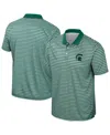Colosseum Men's Green Michigan State Spartans Striped Polo Shirt In Green