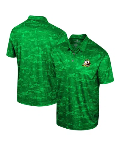 Colosseum Men's Green Oregon Ducks Daly Print Polo