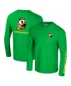 Colosseum Men's Green Oregon Ducks Logo Lockup 3-hit Active Blend Long Sleeve T-shirt In Green