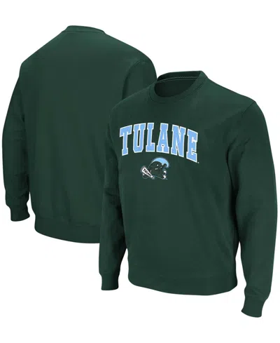 Colosseum Men's Green Tulane Green Wave Arch Logo Tackle Twill Pullover Sweatshirt