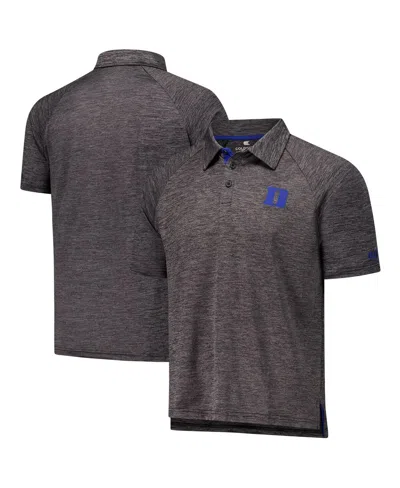 Colosseum Men's Heather Charcoal Duke Blue Devils Down Swing Raglan Team Polo Shirt