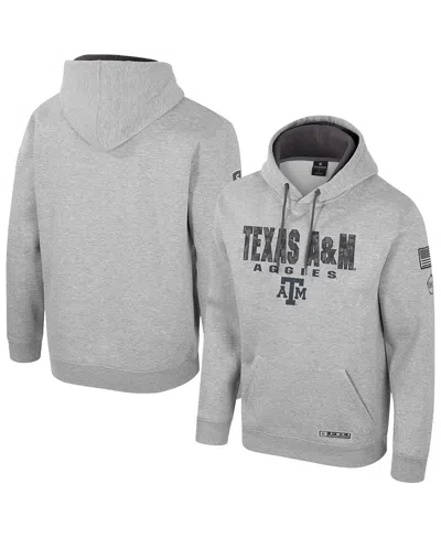 Colosseum Men's Heather Gray Texas A&m Aggies Oorah Oht Military Appreciation Pullover Hoodie