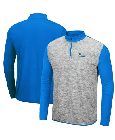 Colosseum Men's Heathered Gray, Blue Ucla Bruins Prospect Quarter-zip Jacket In Heathered Gray,blue