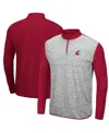 Colosseum Men's Heathered Gray, Crimson Washington State Cougars Prospect Quarter-zip Jacket In Heathered Gray,crimson