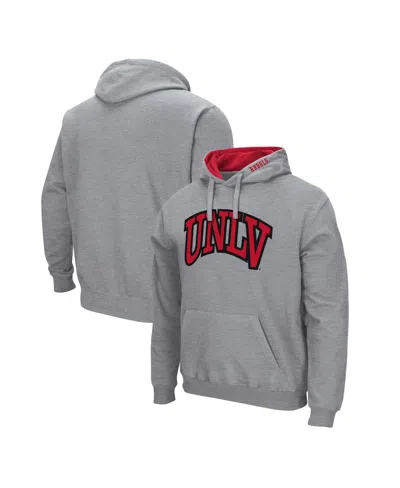 Colosseum Men's Heathered Gray Unlv Rebels Arch And Logo Pullover Hoodie In Heather Gray