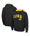 Colosseum Men's Black Iowa Hawkeyes Arch Logo 3.0 Full-zip Hoodie In Black