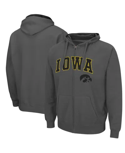 Colosseum Men's Iowa Hawkeyes Arch & Logo 3.0 Pullover Hoodie In Charcoal