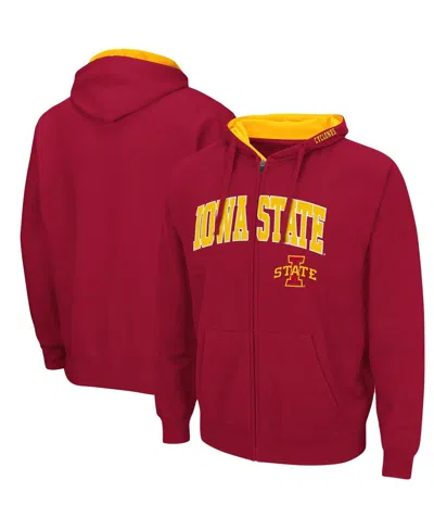 Colosseum Men's Iowa State Cyclones Arch And Logo 3.0 Full-zip Hoodie In Cardinal