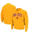 Colosseum Men's Iowa State Cyclones Arch & Logo Crew Neck Sweatshirt In Gold