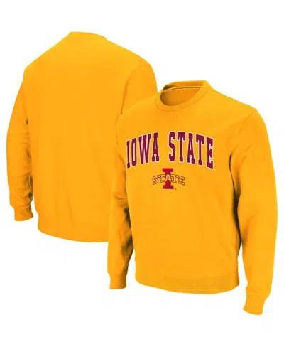 Colosseum Men's Iowa State Cyclones Arch & Logo Crew Neck Sweatshirt In Gold