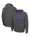 Colosseum Men's Kansas State Wildcats Arch Logo 3.0 Full-zip Hoodie In Charcoal