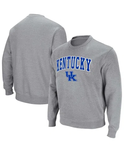 Colosseum Men's Kentucky Wildcats Arch & Logo Pullover Sweatshirt In Heathered Gray