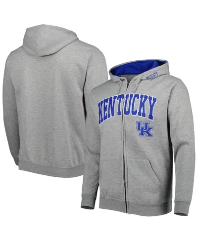 Colosseum Men's Kentucky Wildcats Arch And Team Logo 3.0 Full-zip Hoodie In Heather Gray