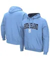 Colosseum Men's Light Blue Rhode Island Rams Arch & Logo 3.0 Pullover Hoodie In Light Blue