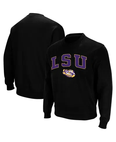 Colosseum Men's Lsu Tigers Arch & Logo Crew Neck Sweatshirt In Black