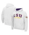 Colosseum Men's Lsu Tigers Double Arch Pullover Hoodie In White