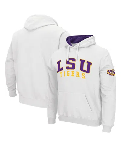 Colosseum Men's Lsu Tigers Double Arch Pullover Hoodie In White