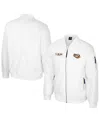 Colosseum Men's Lsu Tigers White Rabbit Full-zip Bomber Jacket In White