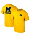 Colosseum Men's Maize Michigan Wolverines Logo Lockup 2-hit Active Blend T-shirt In Maize