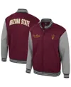 Colosseum Men's Maroon Arizona State Sun Devils Ambi-turner Full-zip Varsity Jacket In Burgundy