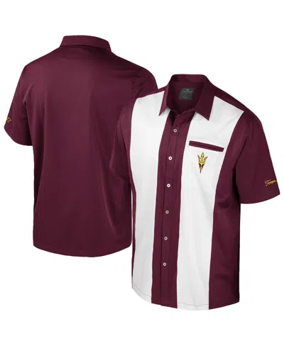 Colosseum Men's Maroon Arizona State Sun Devils Strike Bowling Button-up Shirt In Burgundy