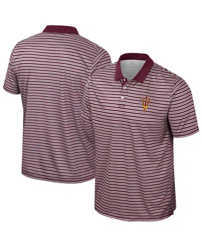 Colosseum Men's Maroon Arizona State Sun Devils Striped Polo Shirt