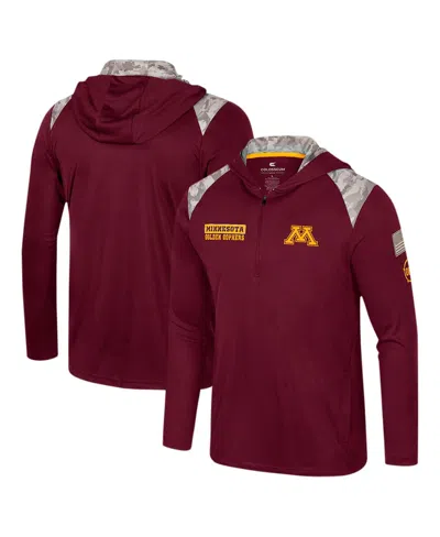 Colosseum Men's Maroon Minnesota Golden Gophers Oht Military Appreciation Quarter-zip Hoodie Jacket
