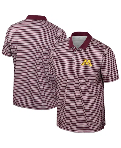 Colosseum Men's Maroon Minnesota Golden Gophers Striped Polo Shirt
