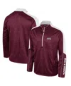 Colosseum Men's Maroon Mississippi State Bulldogs Marled Half-zip Jacket In Maroon