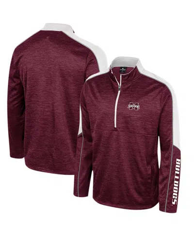 Colosseum Men's Maroon Mississippi State Bulldogs Marled Half-zip Jacket