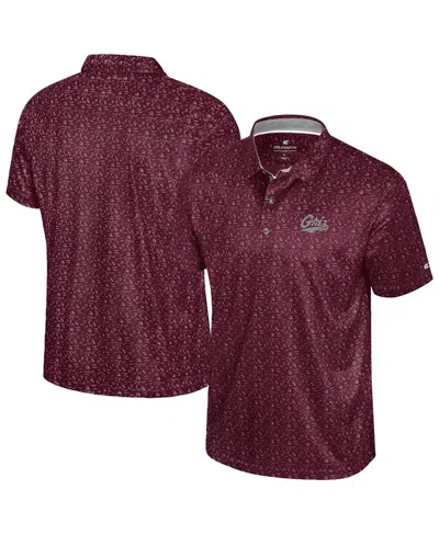 Colosseum Men's Maroon Montana Grizzlies Football Print Polo Shirt In Burgundy