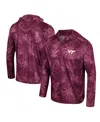 Colosseum Men's Maroon Virginia Tech Hokies Palms Printed Lightweight Quarter-zip Hooded Top In Maroon