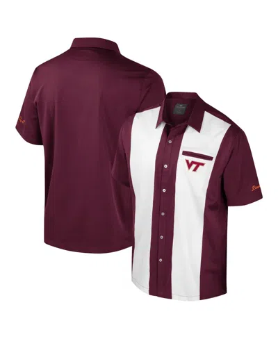 Colosseum Men's Maroon Virginia Tech Hokies Strike Bowling Button-up Shirt In Burgundy