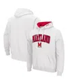 Colosseum Men's Maryland Terrapins Arch Logo 3.0 Pullover Hoodie In White
