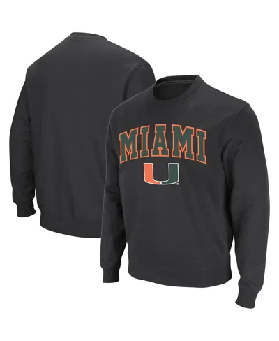 Colosseum Men's Miami Hurricanes Arch & Logo Crew Neck Sweatshirt In Charcoal