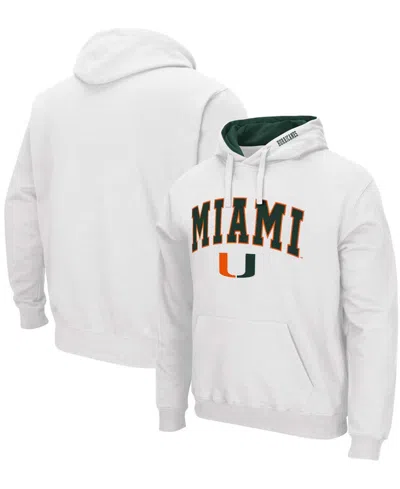 Colosseum Men's White Miami Hurricanes Arch Logo 3.0 Full-zip Hoodie
