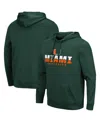 Colosseum Men's Miami Hurricanes Lantern Pullover Hoodie In Green