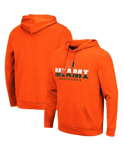Colosseum Men's Miami Hurricanes Lantern Pullover Hoodie In Orange