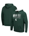 Colosseum Men's Green Michigan State Spartans Slash Stack 2.0 Pullover Hoodie In Green