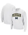 Colosseum Men's Michigan Wolverines Arch & Logo Crew Neck Sweatshirt In White