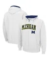 Colosseum Men's Michigan Wolverines Arch Logo 3.0 Full-zip Hoodie In White