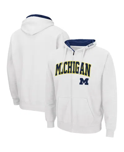 Colosseum Men's Michigan Wolverines Arch Logo 3.0 Full-zip Hoodie In White
