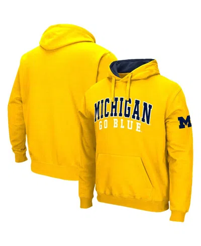 Colosseum Men's Michigan Wolverines Double Arch Pullover Hoodie In Maize