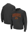 Colosseum Men's Minnesota Golden Gophers Arch & Logo Crew Neck Sweatshirt In Charcoal